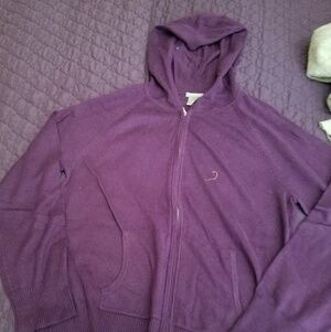Ann Taylor Factory Purple Zip-Up Hoodie Sweater- EUC